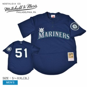 ミッチェルアンドネス ユニフォーム メンズ MLB AUTHENTIC ICHIRO SUZUKI SEATTLE MARINERS 2002 BP JERSEY ネイビー ホワイト 白 MITCHE