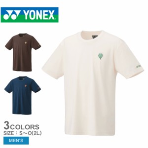 ヨネックス ゲームシャツ メンズ ユニTシャツ ホワイト 白 ブラウン 茶 YONEX 16702NY カジュアル 半袖 トップス ウェア シンプル スポー