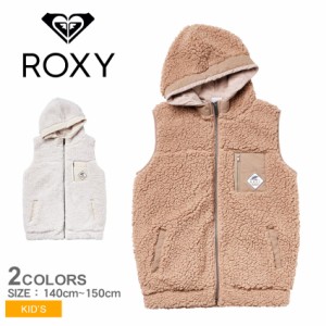 ロキシー ベスト キッズ ジュニア 子供 キッズ ボアベスト ベージュ ホワイト 白 ROXY TZP224082 ブランド ウェア ロゴ シンプル カジュ