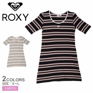 ロキシー ワンピース レディース SUNNY DAY DRESS ワンピース ブラック 黒 グレー ROXY RDR232020 トップス ワンポイント 半袖 カジュア