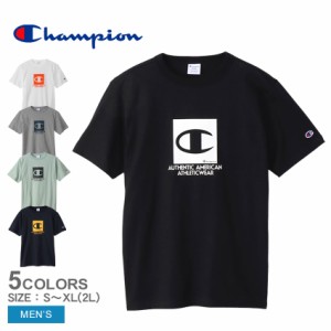 【ゆうパケット可】チャンピオン 半袖Tシャツ メンズ ショートスリーブTシャツ ブラック 黒 ホワイト 白 CHAMPION C3-V315 ウエア トップ