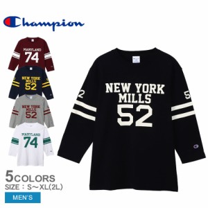 チャンピオン 長袖Tシャツ メンズ ロングスリーブTシャツ ホワイト 白 ブラック 黒 ネイビー 紺 CHAMPION C3-Z416 長袖 ロングTシャツ ロ