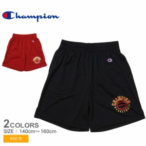 【ゆうパケット可】チャンピオン ショートパンツ キッズ ミニ ショーツ ブラック 黒 レッド 赤 CHAMPION CK-ZB525 パンツ ショート ボト