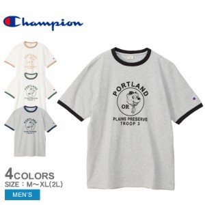 【ゆうパケット可】チャンピオン 半袖Tシャツ メンズ ショートスリーブリンガーTシャツ グレー ホワイト 白 CHAMPION C3-Z339 Tシャツ 半