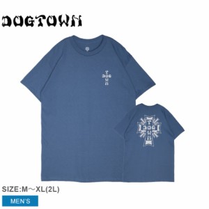 ドッグ タウン 半袖Tシャツ メンズ クロス ロゴ Tシャツ ブルー 青 DOG TOWN DT010100A Tシャツ TEE 半袖 クルーネック クロス ロゴ スケ