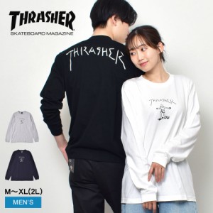 スラッシャー 長袖Tシャツ メンズ ゴンズ ロング スリーブ Tシャツ ブラック 黒 ホワイト 白 ネイビー 紺 グレー THRASHER TH8328 ウェア