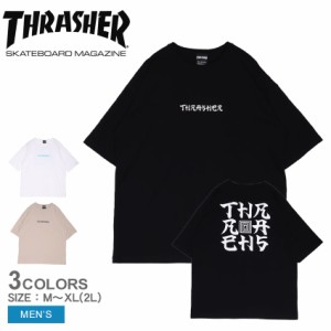 スラッシャー 半袖Tシャツ メンズ サンスクリット ボックス S/S Tシャツ ブラック 黒 ホワイト 白 THRASHER TH91262 ウェア トップス 半