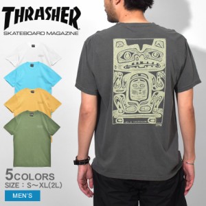 スラッシャー 半袖Tシャツ メンズ COMIC PRINTS S／S TEE ホワイト 白 ブラック 黒 ブルー 青 THRASHER TH91381A ウェア 半袖 クルーネッ