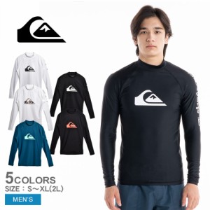 【ゆうパケット可】クイックシルバー ラッシュガード メンズ ALL TIME LR ホワイト 白 ブラック 黒 QUIKSILVER QLY231021 サーフィン サ