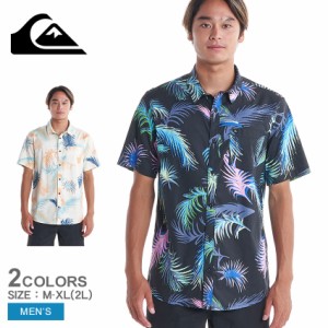 クイックシルバー 半袖シャツ メンズ TROPICAL GLITCH SS ホワイト 白 ブラック 黒 QUIKSILVER EQYWT04492 アロハシャツ オーガニックコ