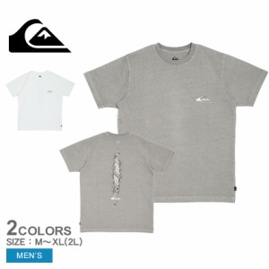 クイックシルバー Tシャツ メンズ STEP UP ST Tシャツ ホワイト 白 グレー 灰色 QUIKSILVER QST241003 半袖 トップス ロゴ バックプリン