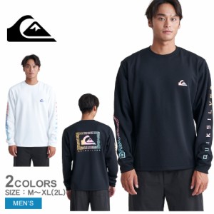 クイックシルバー ラッシュガード Tシャツ メンズ REVIVAL LS ラッシュガード ブラック 黒 ホワイト 白 QUIKSILVER QLY242032 長袖 長袖T