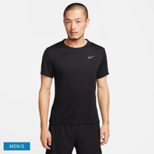 【ゆうパケット可】ナイキ 半袖Tシャツ メンズ Dri-FIT UV マイラー ブラック 黒 シルバー NIKE DV9316 ショートスリーブ ランニングトッ