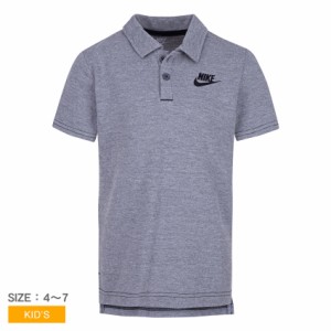 ナイキ ポロシャツ キッズ ジュニア 子供 NSW CTTN PIQUE POLO グレー 灰 NIKE 86J348 半袖 ウェア 女の子 男の子 ロゴ 定番 おしゃれ