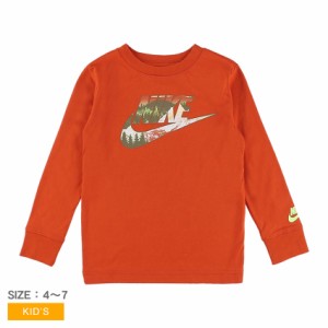 ナイキ 長袖Tシャツ キッズ ジュニア 子供 NKB スノースケープ フューチュラ ロングスリーブ Tシャツ オレンジ NIKE 86L479 トップス L/S