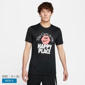 ナイキ 半袖Tシャツ メンズ Dri-FIT メンズ HAPPY PLACE Tシャツ ブラック 黒 NIKE FD0141-010 ウェア トップス カットソー クルーネック