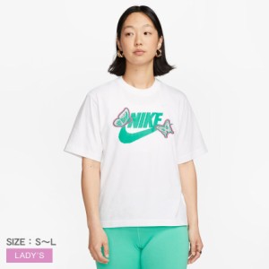 ナイキ 半袖Tシャツ レディース スポーツウェア ウィメンズ ボクシー Tシャツ ホワイト 白 グリーン 緑 NIKE FD2526 ウエア トップス ブ