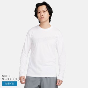 ナイキ 長袖Tシャツ メンズ Dri-FIT フラッシュ L／S Tシャツ ホワイト 白 NIKE FQ3884 ウェア トップス カットソー クルーネック 丸首 