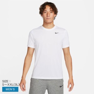ナイキ 半袖Tシャツ メンズ Dri-FIT フィットネス Tシャツ ホワイト 白 NIKE DX0990 ウェア トップス カットソー クルーネック 丸首 ブラ