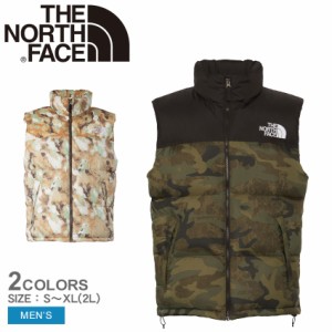 ザ ノースフェイス ダウンベスト メンズ ノベルティーヌプシベスト ブラック 黒 ベージュ マルチカラー THE NORTH FACE ND92339 ノースフ