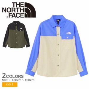 ザ ノースフェイス 長袖シャツ キッズ ロングスリーブヌプシシャツ ブルー 青 カーキグリーン THE NORTH FACE NRJ62322 衿付きシャツ ト