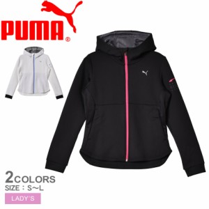 プーマ ジャージ レディース ストレングス トレイン ニット ジャケット ブラック 黒 ホワイト 白 PUMA 523541 ウエア 上着 羽織 ロゴ シ