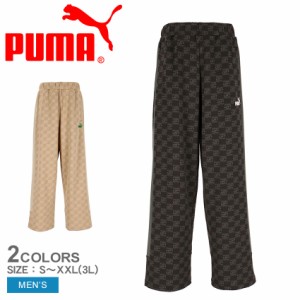 プーマ ロングパンツ メンズ コアヘリテージ モノグラム トラックパンツ ブラック 黒 ブラウン 茶 PUMA 680698 CORE HERITAGE ONE-LINE 