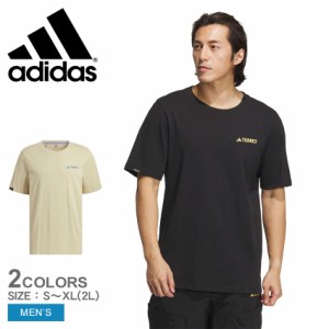 アディダス 半袖Tシャツ メンズ CAMPYX 半袖Tシャツ ブラック 黒　ベージュ ADIDAS BVZ67 トップス ブランド プリント スポーティ 半袖 