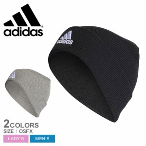 【ゆうパケット可】アディダス 帽子 レディース メンズ ロゴ カフ ビーニー ブラック 黒 グレー ADIDAS DMD78 男女兼用 ニット帽 ブラン