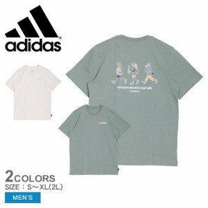 アディダス 半袖Tシャツ メンズ グラフィック ポリジン 230 GSM 半袖Tシャツ グリーン 緑 ホワイト 白 ADIDAS KOC80 トップス tシャツ 半