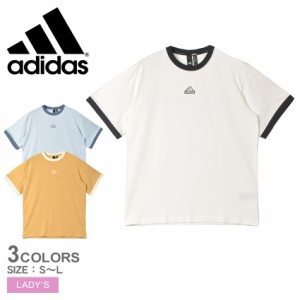 【ゆうパケット可】アディダス 半袖Tシャツ レディース WORD ホワイト 白 ブルー 青 ADIDAS JSY22 スポーツウェア トップス ブランド ス