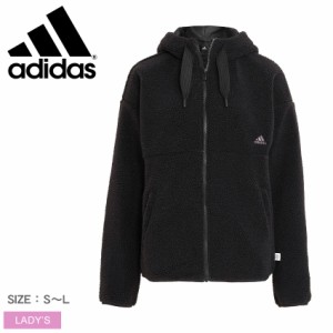 アディダス アウター レディース MH ボアフルジップジャケット ブラック 黒 ADIDAS HN0671 ジャケット 上着 ウエア トップス ブランド 長