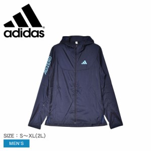 アディダス ジャケット メンズ アディゼロ ランニング ライトウェイトジャケット ネイビー 紺 ADIDAS DMH07 トップス アウター ジャケッ