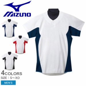 【ゆうパケット可】 ミズノ ユニフォームシャツ メンズ 練習用シャツ ホワイト 白 ブラック 黒 ネイビー レッド MIZUNO 12JC5F42 練習 ト