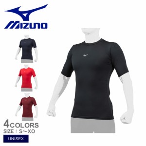 ミズノ アンダーシャツ ユニセックス バイオギア ローネック 半袖 レッド 赤 ネイビー 紺 ブラック 黒 MIZUNO 12JABC31 野球 ベースボー