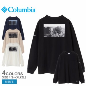 コロンビア 長袖Tシャツ メンズ ミラーズクレストグラフィックロングスリーブティー ブラック 黒 ホワイト 白 COLUMBIA PM0690 Tシャツ 