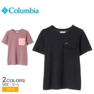 【ゆうパケット可】コロンビア 半袖Tシャツ キッズ ウォッシュドアウトユーティリティーシャツ ブラック 黒 ピンク COLUMBIA AY1612 ウェ