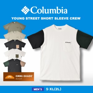 コロンビア 半袖Tシャツ メンズ ヤングストリートショートスリーブクルー ブラック 黒 ホワイト 白 COLUMBIA XE1769 ウェア Tシャツ ロゴ