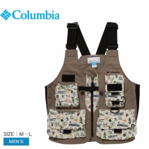 コロンビア ベスト メンズ グリーンパインズベスト ブラック 黒 ベージュ COLUMBIA PM0085 ウェア プリント トップス ノースリーブ ポケ