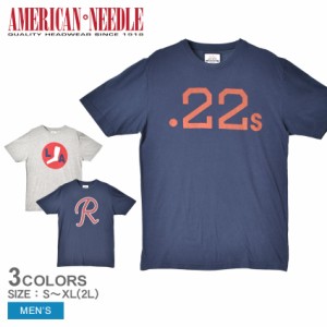 【ゆうパケット可】アメリカンニードル 半袖Tシャツ メンズ ARCHIVE BRASS TACKS TEE ネイビー グレー 紺 AMERICAN NEEDLE RJ801A RJ801C