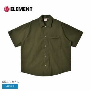 エレメント 半袖シャツ メンズ RLCXE SQUARE SHIRT カーキ グリーン 緑 ELEMENT BD021120 アメカジ トップス ウェア シャツ 襟付き 衿付