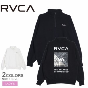 ルーカ トレーナー レディース BANDANA BOX LOGO HALF ZIP ブラック 黒 ホワイト 白 RVCA BD044156 ウェア トップス 長袖 スウェット ブ