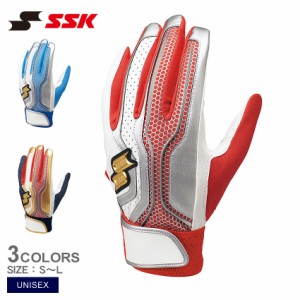 エスエスケイ バッティング手袋 一般 大人 プロエッジ 一般用 シングルバンド手袋 両手用 ホワイト 白 レッド 赤 SSK EBG5002W 野球 ベー