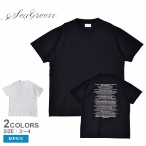 シーグリーン 半袖Tシャツ メンズ ソフト ジャージー Tシャツ ブラック 黒 ホワイト 白 SEAGREEN MSEA22S8263-M トップス カットソー ブ