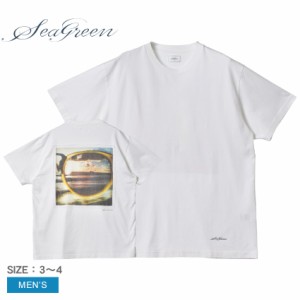 【ゆうパケット可】シーグリーン 半袖Tシャツ メンズ ソフト ジャージー Tシャツ ホワイト 白 SEAGREEN MSEA22S8260-M カットソー 無地 