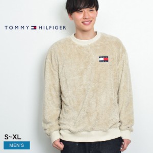 トミージーンズ プルオーバー メンズ シェルパ フリース バッジ ロングスリーブ ベージュ TOMMY JEANS 78J3463 TOMMY HILFIGER トミーヒ