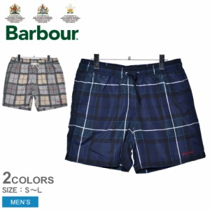 バブアー 水着 メンズ タータン スイム ショーツ グレー ブルー BARBOUR MSW0010 ボトムス ズボン ショート おしゃれ チェック柄 プール 