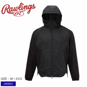 ローリングス ジャケット メンズ レディース ユニセックス ブラックレーベル フーデットジャケット ブラック 黒 Rawlings AOS12F01 野球 