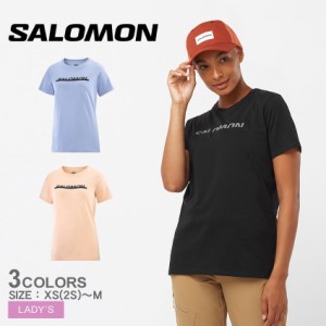 【ゆうパケット可】サロモン 半袖Tシャツ レディース ESSENTIAL LOGO SS TEE ブラック 黒 ブルー 青 SALOMON LC2030300 LC2030400 LC2030