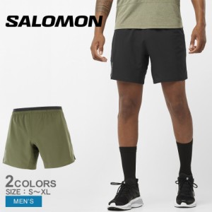 サロモン ランニングショーツ メンズ クロス 7 ショーツ ブラック 黒 グレープリーフ グリーン SALOMON LC1870600 LC2049300 ランニング 